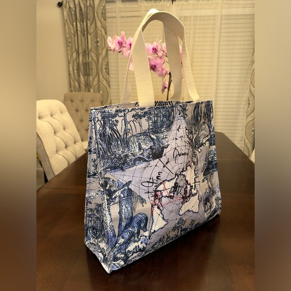 NWOB Dior Around the World Raffia Tote Bag - Picture 6 of 9